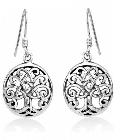 WithLoveSilver 925 Sterling Silver Oval Cut Out Celtic Trinity Tree of Life Dangle Earrings $20.19 Earrings