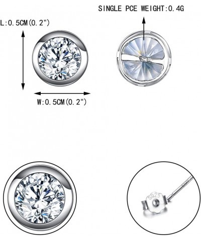 925 Sterling Silver Round Cut CZ Simple Basket Set Stud Earrings Clear 4.0 Millimeters $8.40 Earrings