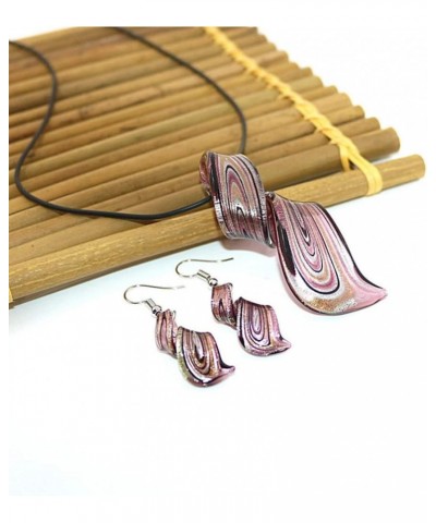 Spiral Shaped Earrings and Necklace Sets Glass Pendant Dangler Jewelry Earbob Gift for Women Boho Necklace Dangling Earrings ...