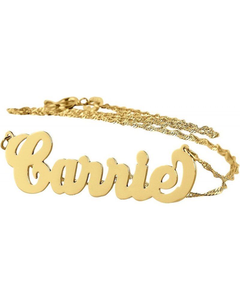 Personalized Name Necklace Solid 14k Gold Dainty Pendant Monogrammed Initial Charm 14.0 Inches $72.38 Necklaces