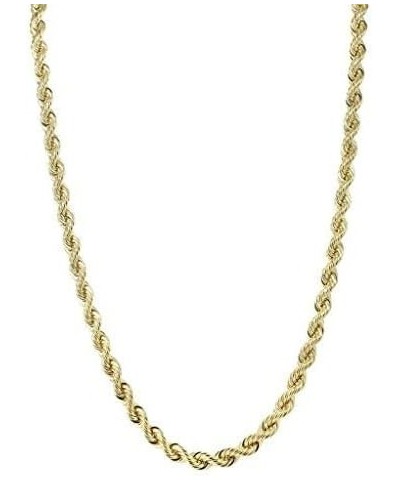 14k SOLID Yellow Gold 1.25mm,1.5mm,2mm,2.5mm,3mm Shiny Royal Solid Rope Chain Necklace for Pendants and Charms with Lobster-C...