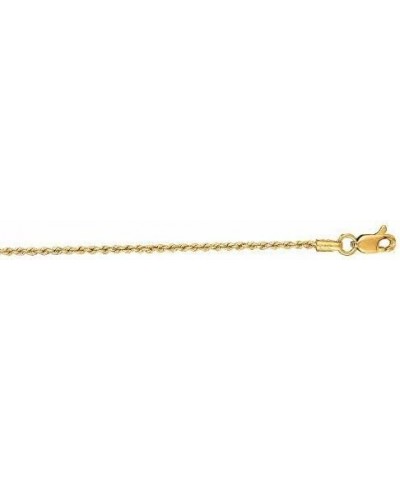 14k SOLID Yellow Gold 1.25mm,1.5mm,2mm,2.5mm,3mm Shiny Royal Solid Rope Chain Necklace for Pendants and Charms with Lobster-C...