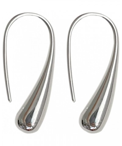 Women's 925 Silver Plated Shiny Teardrop Shape Hook Drop Dangle Earrings Fashion Costume Jewelry $10.79 Earrings