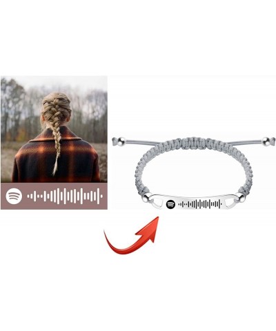 Custom Spotify Code Bracelet Personalized Engraving Can Scan Music Code Rope Adjustable Titanium Steel Bracelet Boyfriend and...