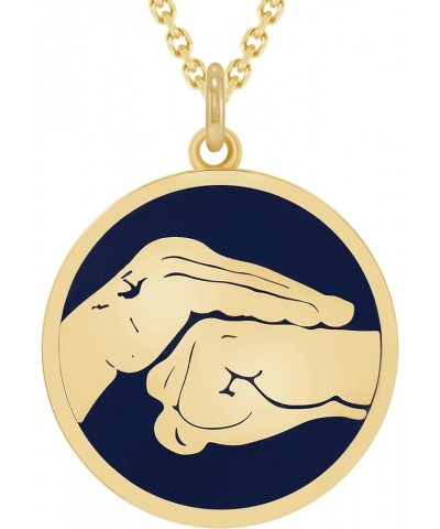 Martial Arts Karate Pendant Necklace in Solid 14k Gold, Made in America 20" Necklace Blue Enamel Yellow Gold $149.85 Necklaces