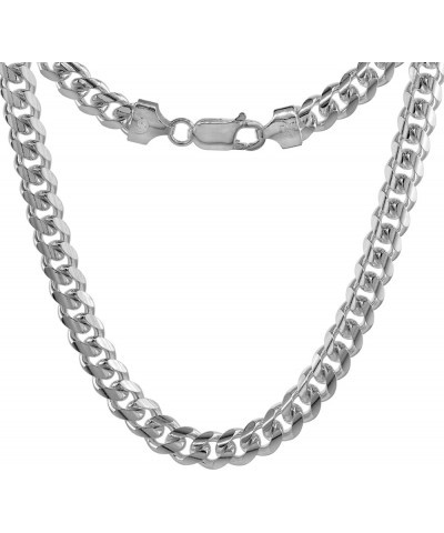 Sterling Silver 2-18mm Miami Cuban Link Chain Necklaces & Bracelets for Men and Women Tight Links Smooth Domed Surface Nickel...