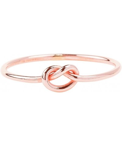 Solid 10K/14K/18K 1mm Italian Love Knot Ring for Women, Available in Yellow/White/Rose Gold ＆ Size 3-14 C- 10K Rose Gold $38....