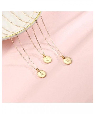 Easter Gifts for Girls - S925 Sterling Silver Initial Necklaces for Girls Women, Sterling Silver Disc Initial Pendant Gold/Ro...