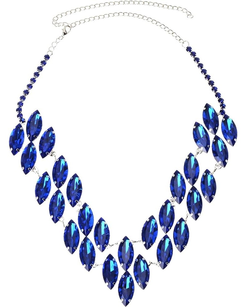 Fashion Jewelry Charm Glass Crystal Rhinestone Choker Collar Statement Pendant Bib Necklace Blue $13.19 Necklaces