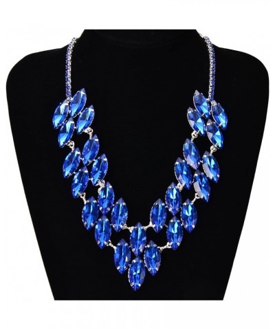 Fashion Jewelry Charm Glass Crystal Rhinestone Choker Collar Statement Pendant Bib Necklace Blue $13.19 Necklaces