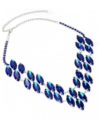 Fashion Jewelry Charm Glass Crystal Rhinestone Choker Collar Statement Pendant Bib Necklace Blue $13.19 Necklaces