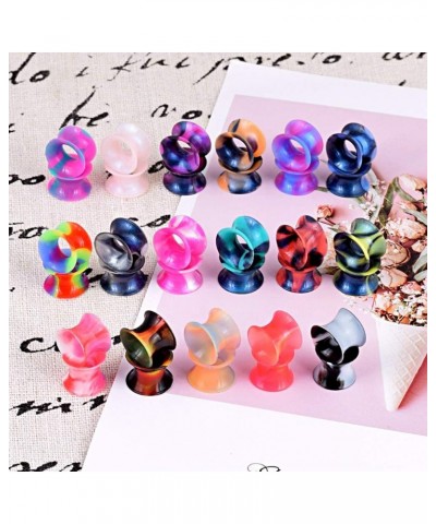 24pcs-100pcs Colorful Silicone Ear Gauges Double Flared Ear Tunnels Set Stretchers Expander Ear Piercing Jewelry 100pcs, 0G $...