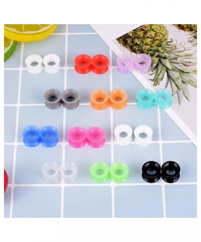 24pcs-100pcs Colorful Silicone Ear Gauges Double Flared Ear Tunnels Set Stretchers Expander Ear Piercing Jewelry 100pcs, 0G $...