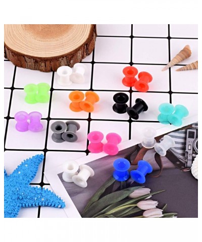 24pcs-100pcs Colorful Silicone Ear Gauges Double Flared Ear Tunnels Set Stretchers Expander Ear Piercing Jewelry 100pcs, 0G $...