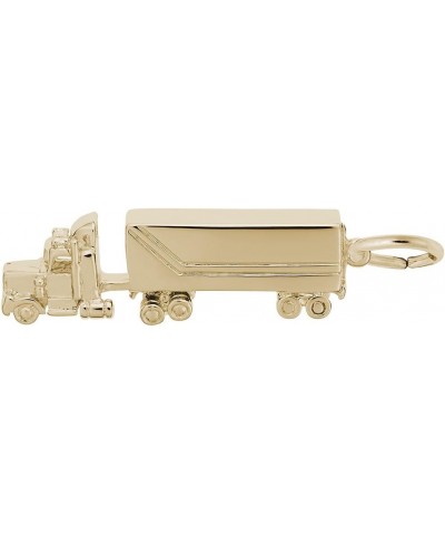 Semi Truck Charm, Charms for Bracelets and Necklaces yellow gold plated silver $42.73 Bracelets