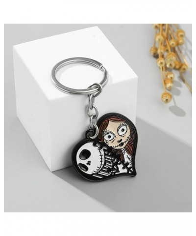 Nightmare Before Christmas Charm Bracelet - Jack Skellington and Sally Skull Enamel Charm Beads with Snake Chain Bracelet, Ha...