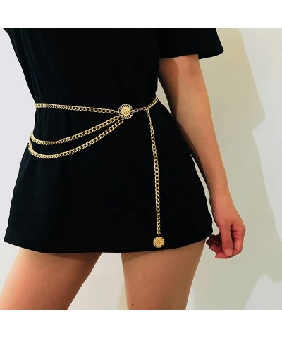 Multi Layer Chain Belts for Women Girls Sunflower Waist Chains layered Body Chain for Women Multilayer Belly Chain Waist Belt...