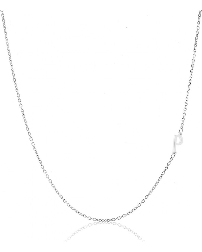 Sterling Silver Side Mini Initial Necklace P $12.88 Necklaces