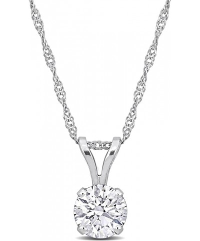 Lab-Grown Diamond Solitaire Pendant -With Unique laser engraved Diamond ID, D Color VVS2 Clarity, 1 CT TW & 3/4 CT TW -Availa...