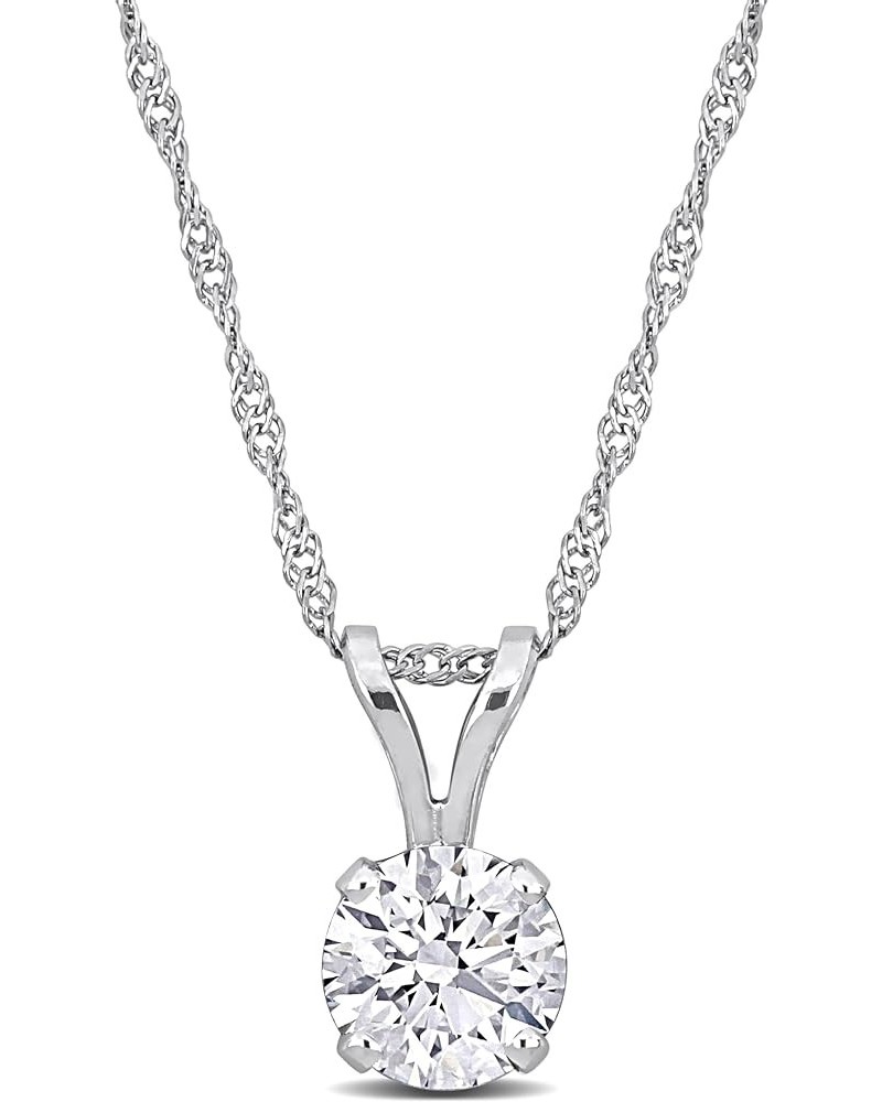 Lab-Grown Diamond Solitaire Pendant -With Unique laser engraved Diamond ID, D Color VVS2 Clarity, 1 CT TW & 3/4 CT TW -Availa...