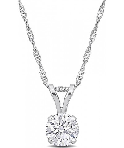 Lab-Grown Diamond Solitaire Pendant -With Unique laser engraved Diamond ID, D Color VVS2 Clarity, 1 CT TW & 3/4 CT TW -Availa...