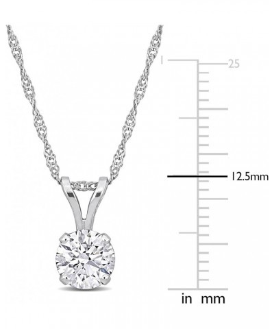 Lab-Grown Diamond Solitaire Pendant -With Unique laser engraved Diamond ID, D Color VVS2 Clarity, 1 CT TW & 3/4 CT TW -Availa...