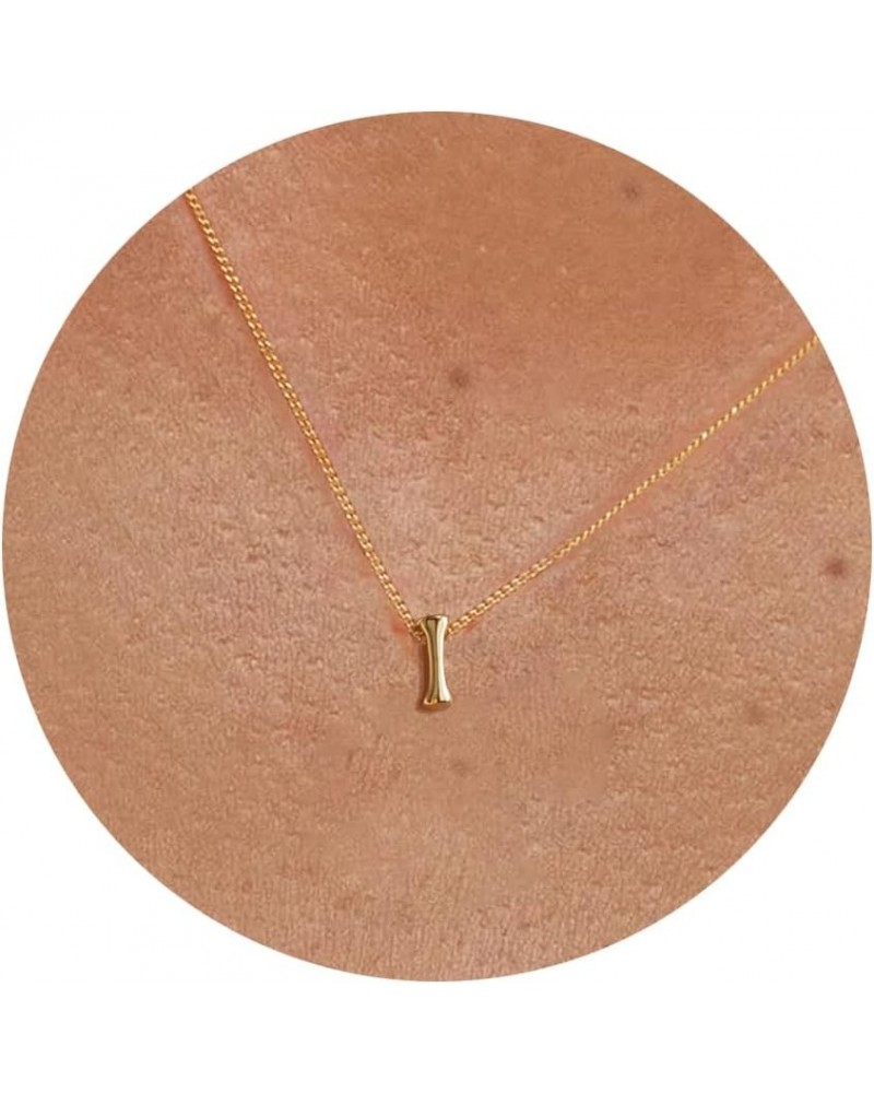 Small Letter Necklace,Dainty Gold Initial Necklaces 14K Gold Plated Personalized Tiny Initial Pendant Necklace Cute Letter Na...