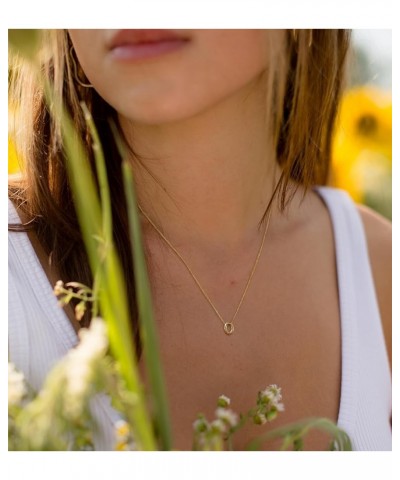 Small Letter Necklace,Dainty Gold Initial Necklaces 14K Gold Plated Personalized Tiny Initial Pendant Necklace Cute Letter Na...