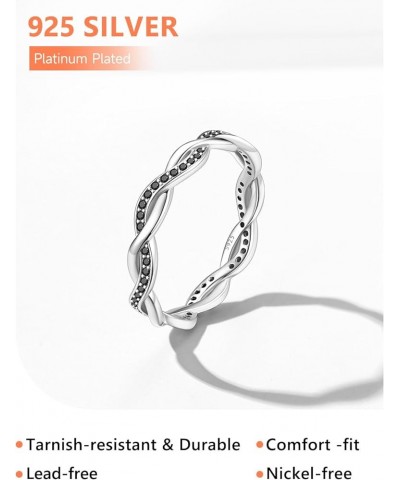 925 Sterling Silver Ring Twisted Rope Wedding Band for Women with Cubic Zirconia Size 4-12 6 Silver-White CZ $14.03 Bracelets