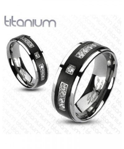 His and Her 4 Piece Black and Silver Stainless Steel and Titanium Wedding Ring Band Set Size Women's 05 Men's 11 $20.91 Sets