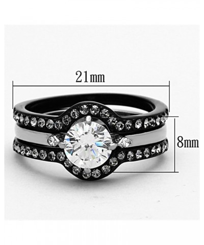 His and Her 4 Piece Black and Silver Stainless Steel and Titanium Wedding Ring Band Set Size Women's 05 Men's 11 $20.91 Sets