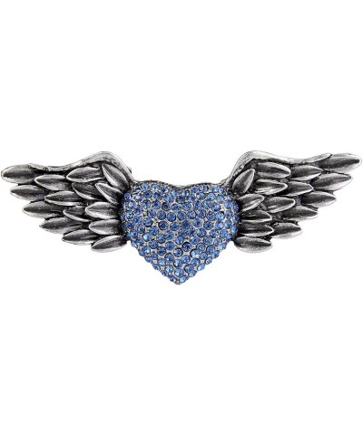 Austrian Crystal Victorian Style Love Heart Angel Wing Stunning Brooch Blue $12.23 Brooches & Pins