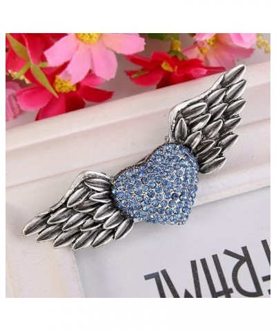 Austrian Crystal Victorian Style Love Heart Angel Wing Stunning Brooch Blue $12.23 Brooches & Pins