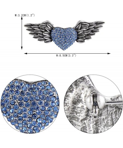 Austrian Crystal Victorian Style Love Heart Angel Wing Stunning Brooch Blue $12.23 Brooches & Pins