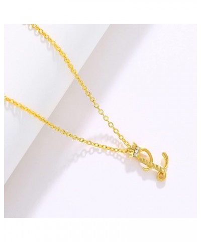 Women Necklace Letter Necklace Women's Shiny Zircon Brass Gold Plated Pendant Necklace Gift Mother Friends Lovers Women's Gif...