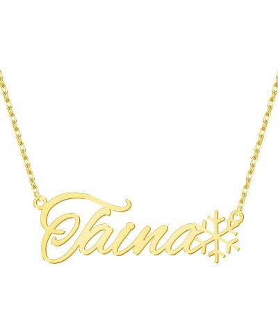 18K Gold Plated Name Necklace Personalized, Custom Mother Necklace Dainty Nameplate Pendant Charm Jewelry Gift for Her Custom...