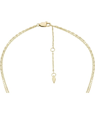 Women's Gold-Tone Stainless Steel Pendant Chain Necklace for Women Gold Double Glitz $25.05 Necklaces