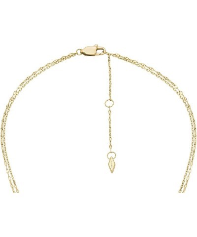 Women's Gold-Tone Stainless Steel Pendant Chain Necklace for Women Gold Double Glitz $25.05 Necklaces