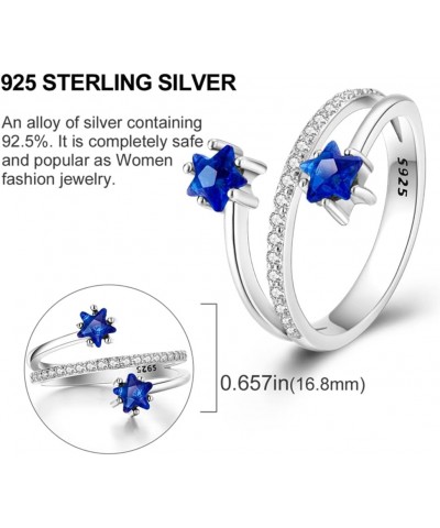 Silver Ring 925 Silver Rings for Women Colorful Cubic Zirconia Ring Wide Set Ring for Women Fashion Ring as Gift Ring Sterlin...