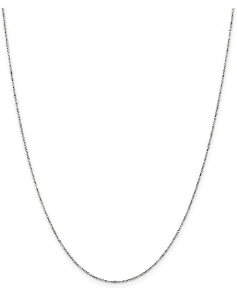 14k White Gold .75mm Solid Polished Cable Chain 18.0 Inches $76.26 Necklaces