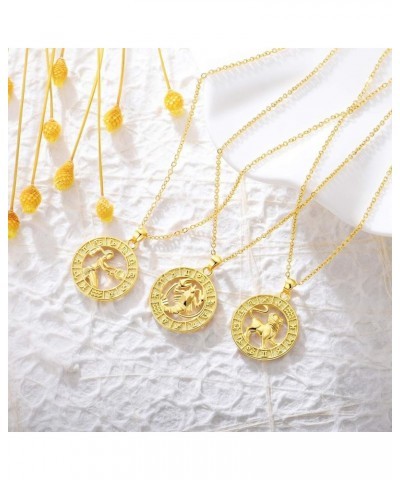 Zodiac Sign Necklaces for Women Gold Coin Constellation Pendant Necklaces Horoscope Jewelry Birthday Gift Sagittarius -patter...