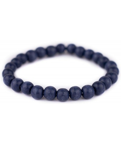 Wood Stretch Bracelet, Yellow - Stackable Beaded Jewelry, Unisex for Men & Women Medium Beads Cobalt Blue $7.37 Bracelets