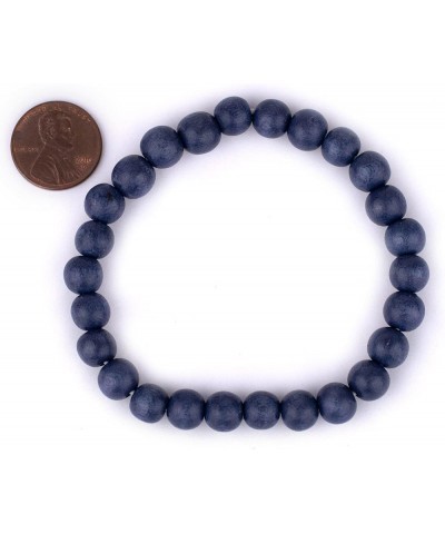 Wood Stretch Bracelet, Yellow - Stackable Beaded Jewelry, Unisex for Men & Women Medium Beads Cobalt Blue $7.37 Bracelets