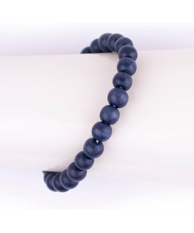 Wood Stretch Bracelet, Yellow - Stackable Beaded Jewelry, Unisex for Men & Women Medium Beads Cobalt Blue $7.37 Bracelets