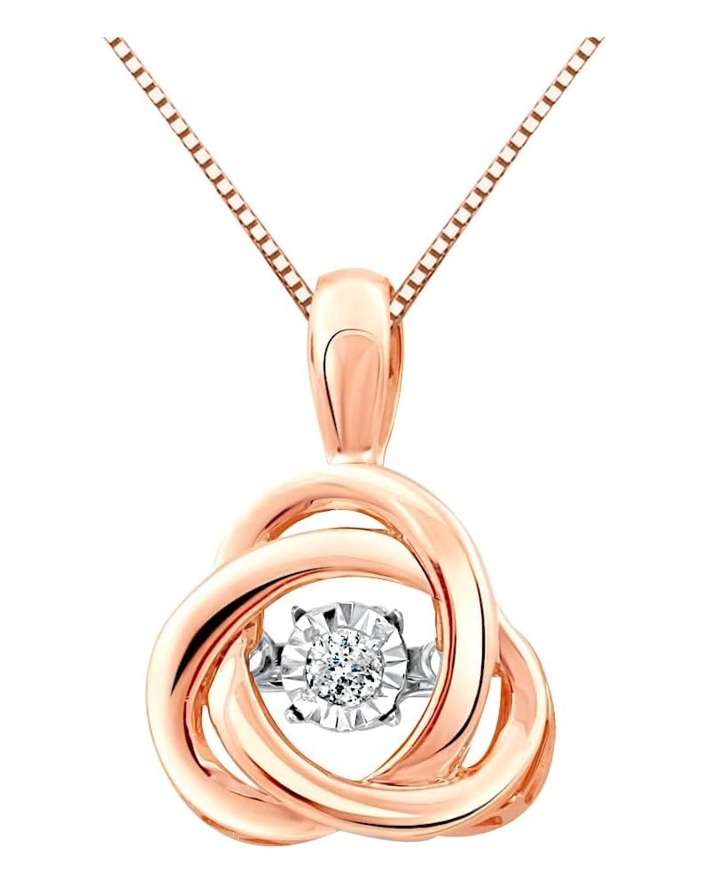 Diamond Pendant Necklace Sterling Silver -Love Knot Rose Gold Plated Silver $34.44 Necklaces