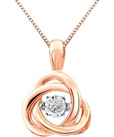 Diamond Pendant Necklace Sterling Silver -Love Knot Rose Gold Plated Silver $34.44 Necklaces