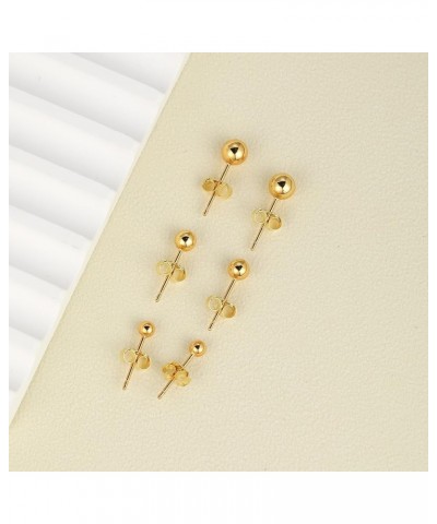 14K Gold Ball Stud Earrings Sterling Silver Post Hypoallergenic Jewelry Women & Girls( 3 Size Options) 5mm $8.99 Earrings