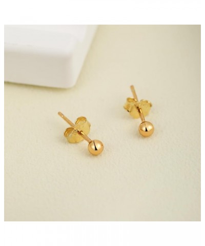 14K Gold Ball Stud Earrings Sterling Silver Post Hypoallergenic Jewelry Women & Girls( 3 Size Options) 5mm $8.99 Earrings