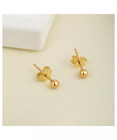 14K Gold Ball Stud Earrings Sterling Silver Post Hypoallergenic Jewelry Women & Girls( 3 Size Options) 5mm $8.99 Earrings