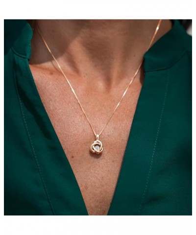 Diamond Pendant Necklace Sterling Silver -Love Knot Rose Gold Plated Silver $34.44 Necklaces